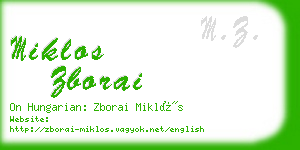 miklos zborai business card